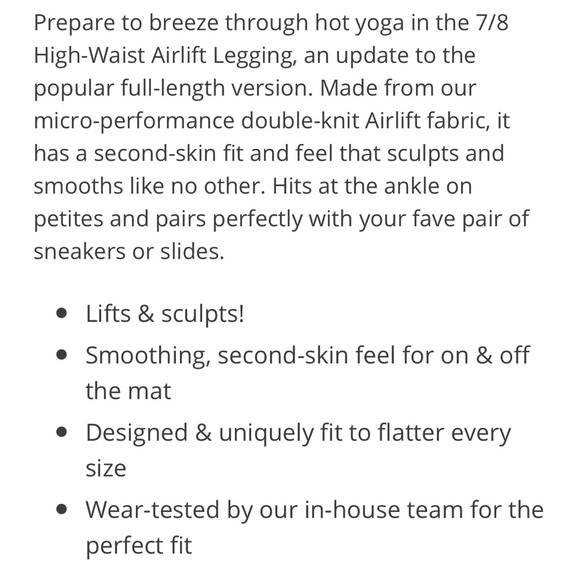 ALO Yoga Airlift 7/8 Leggings Medium - Picture 3 of 9